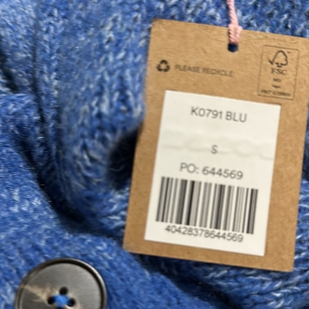 Boden Fluffy Blue Ombre Oversized Cardigan Sweater Wool Alpaca Blend - Picture 7 of 7